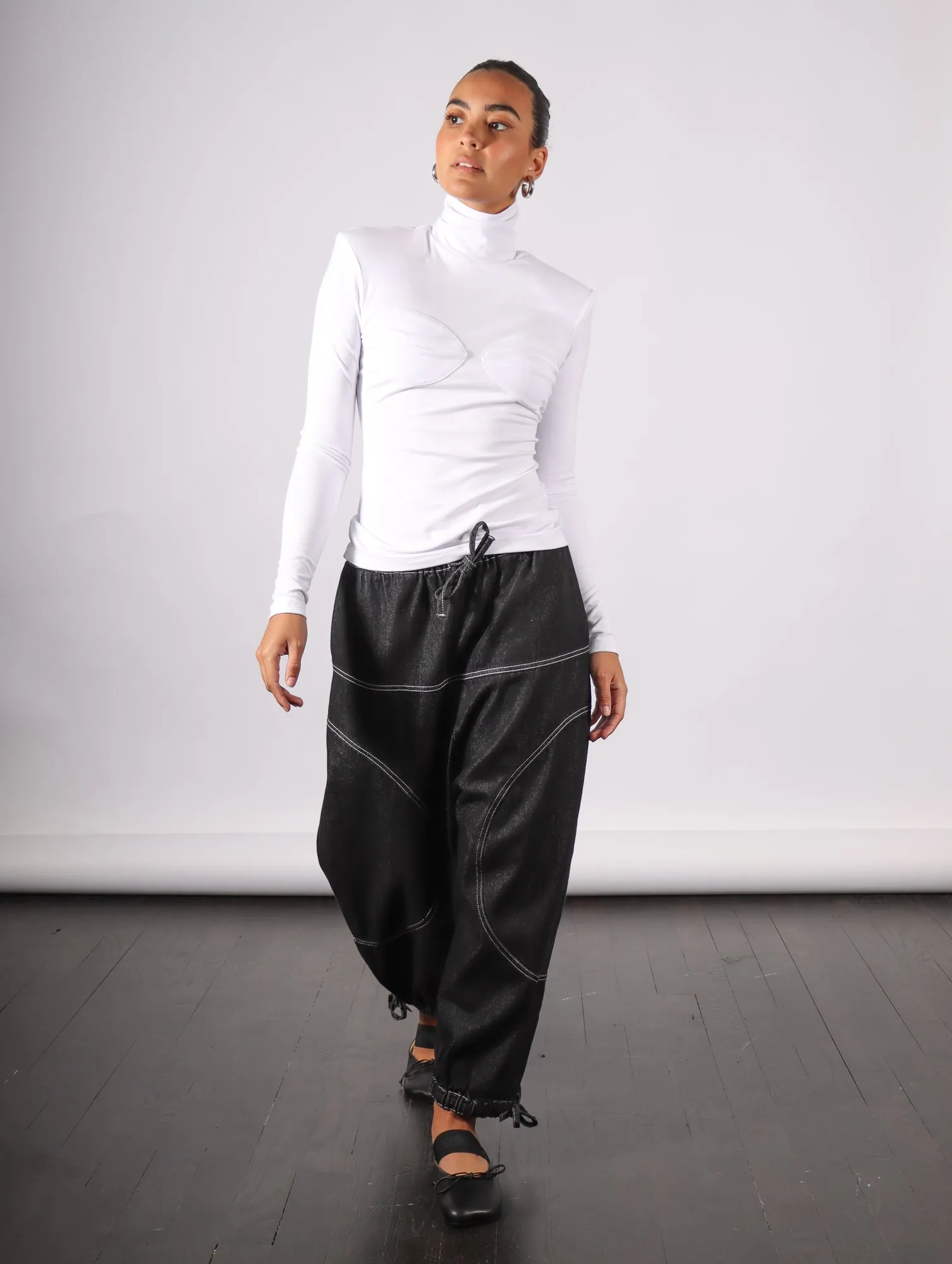 Verlean Turtleneck in White Jersey by KAPHILL