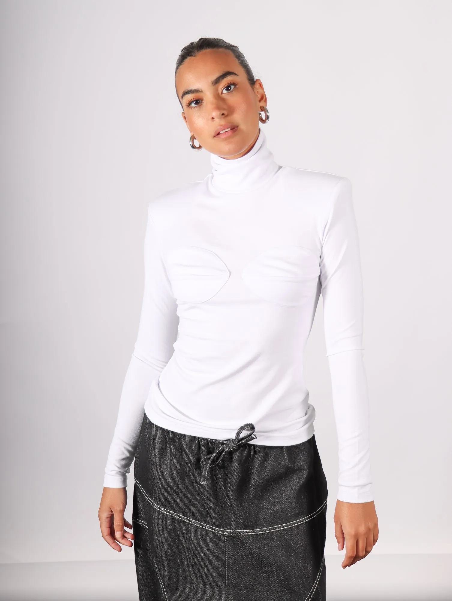 Verlean Turtleneck in White Jersey by KAPHILL