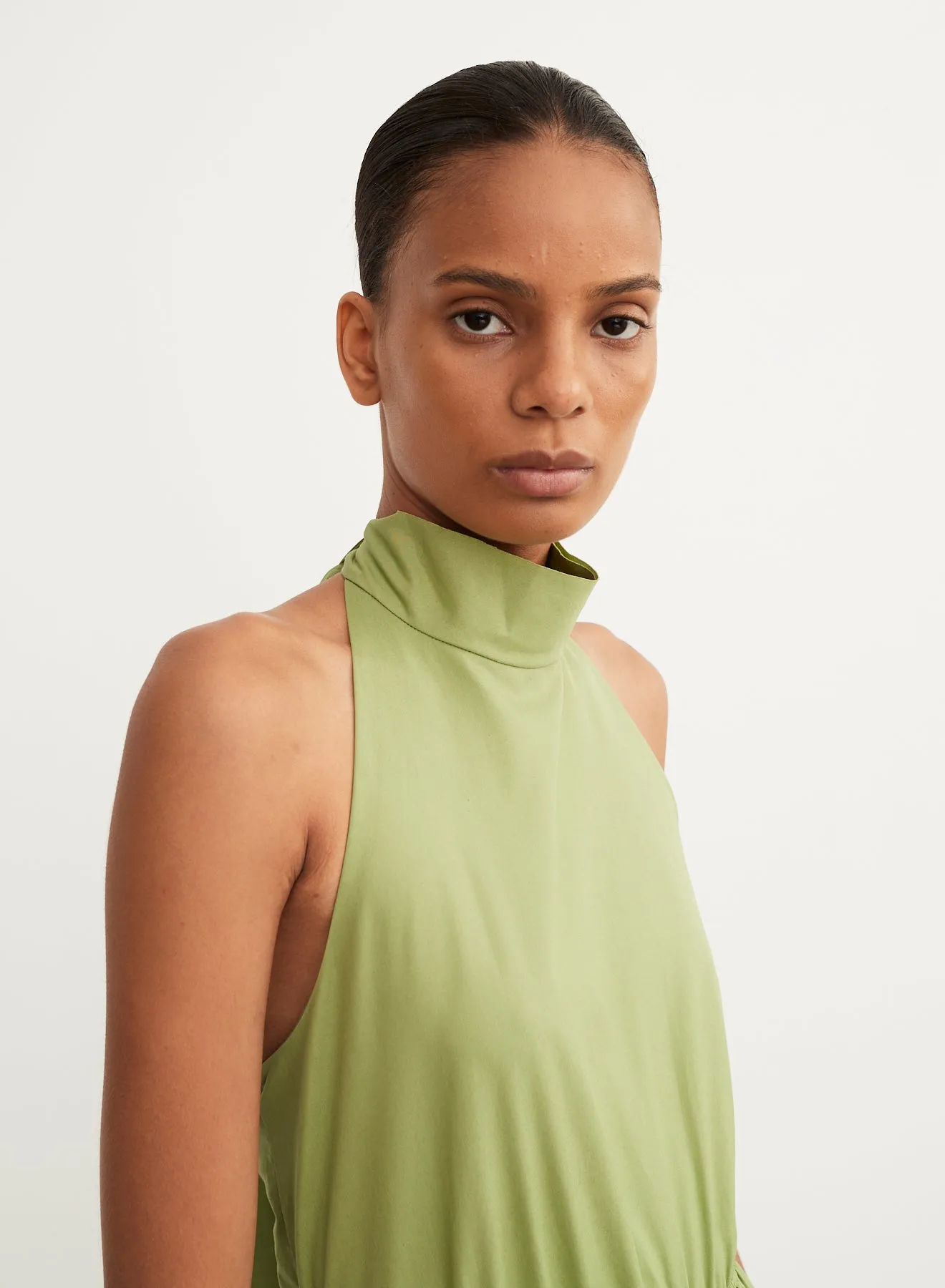 Vince - Draped Neck Halter Dress in Pistachio