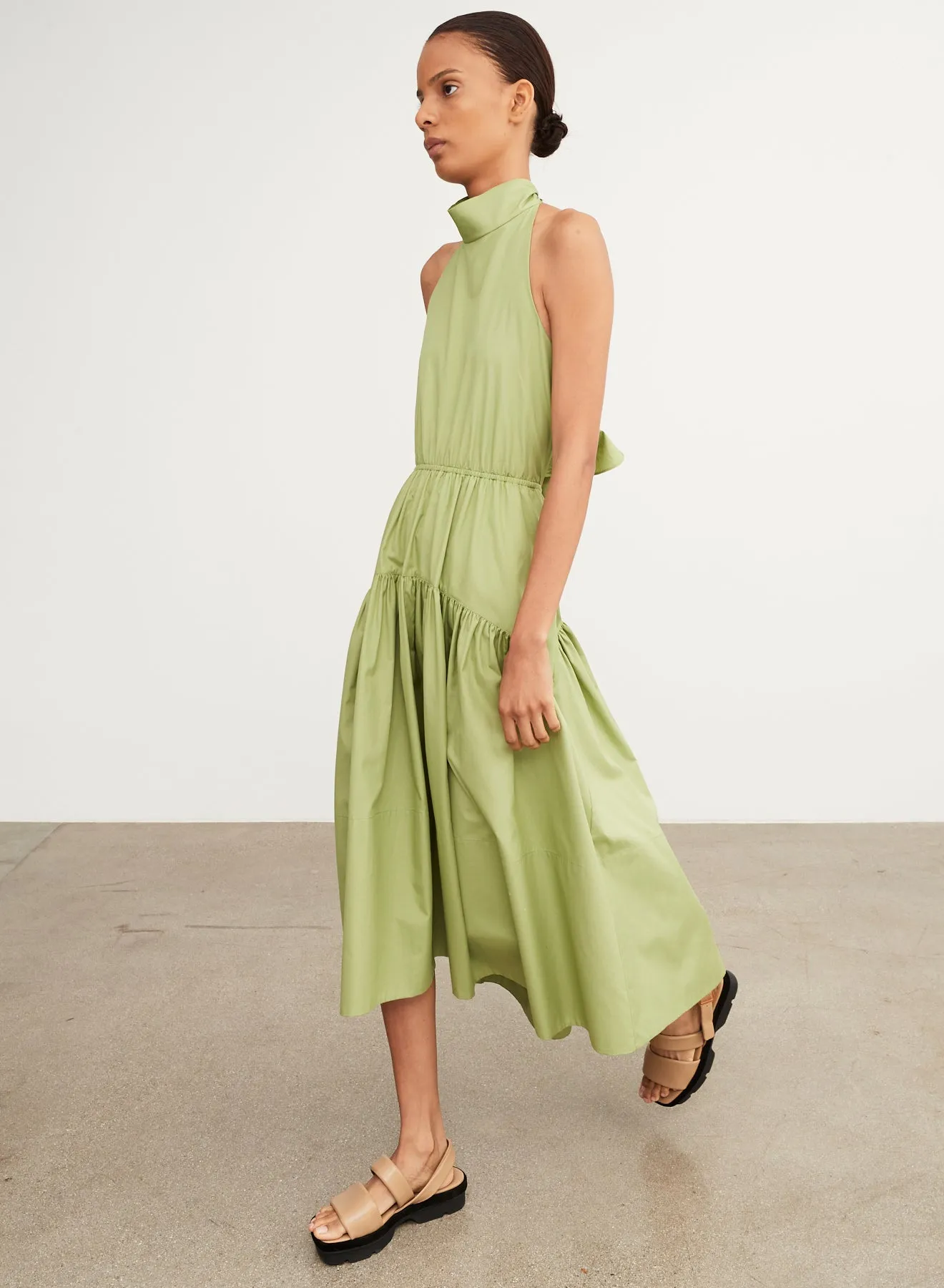 Vince - Draped Neck Halter Dress in Pistachio