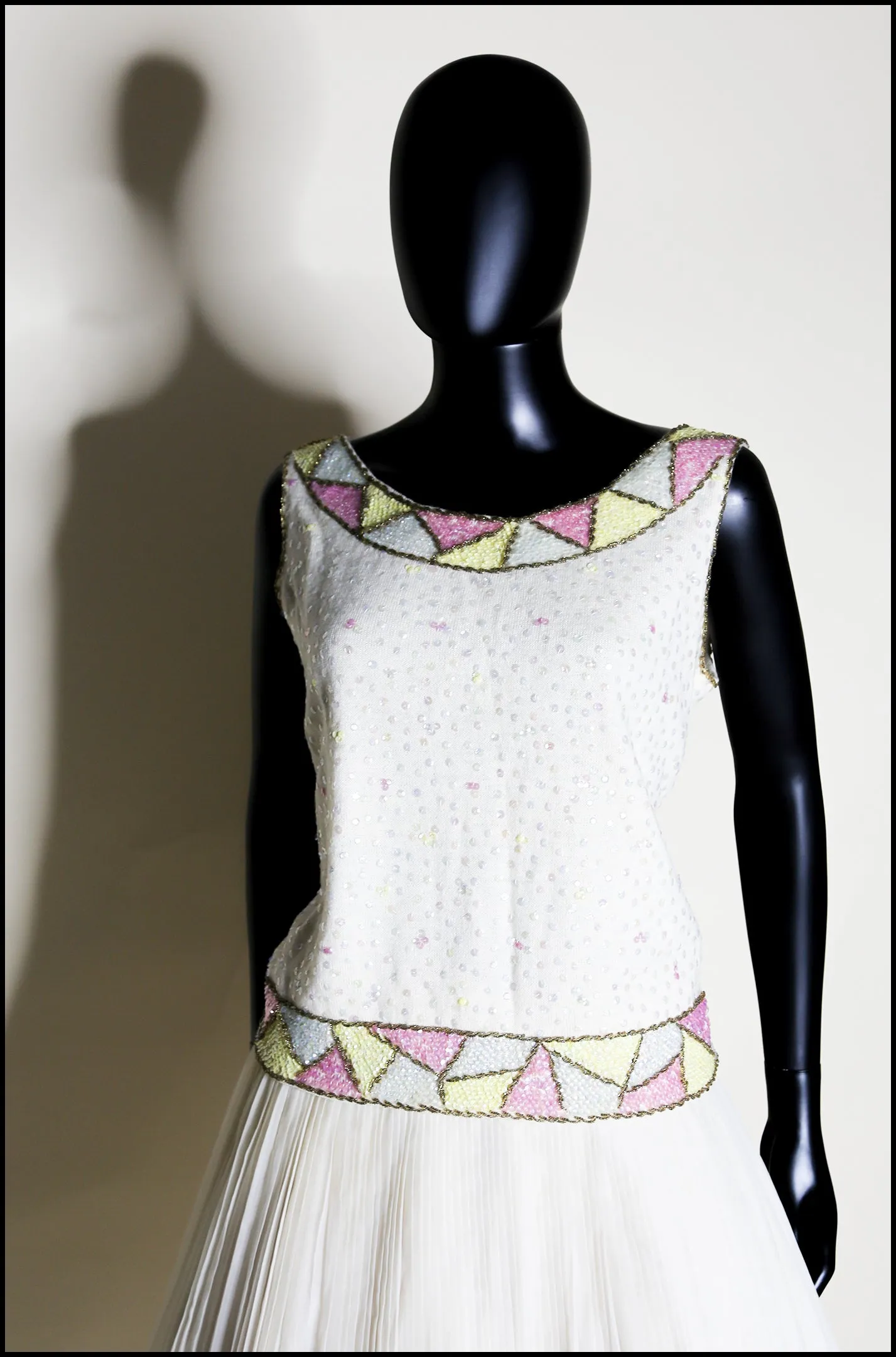 Vintage 1960s Pastel Sequin Wool Top