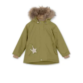 Wally Fleece Lined Winter Jacket Fur. GRS Mosstone