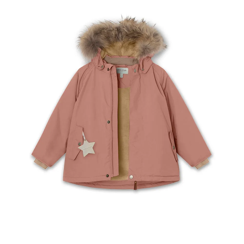 Wally Fleece Lined Winter Jacket Fur. GRS Wood Rose