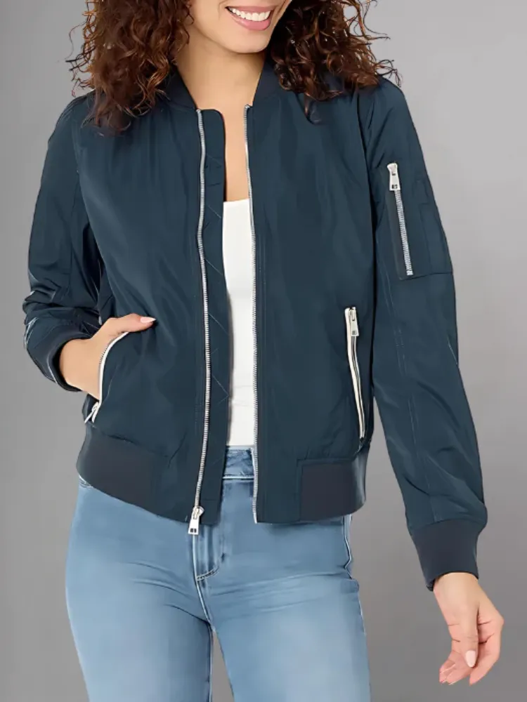 Women New Autumn Women's Baseball Bomber Leather Jacket