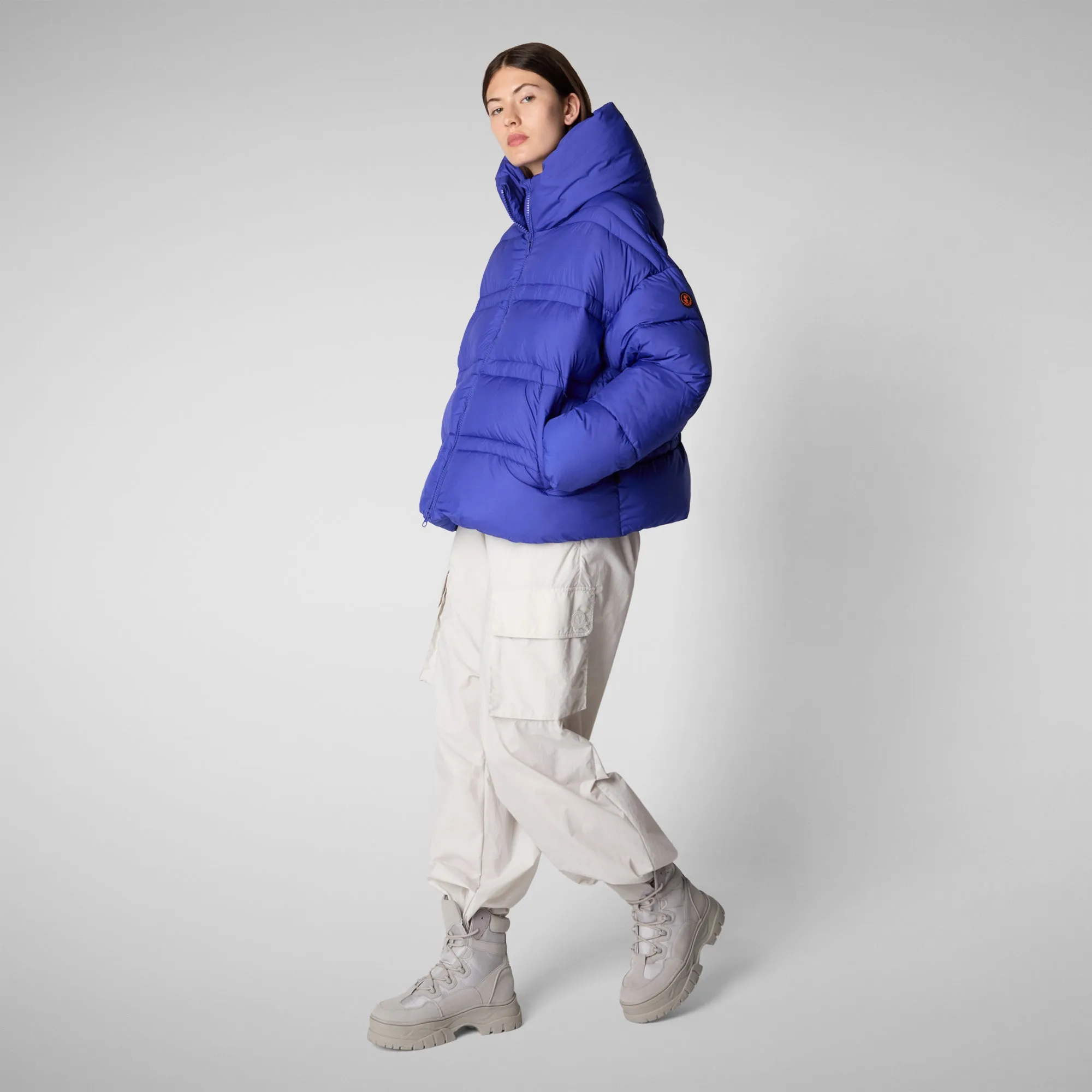 Women's animal free puffer jacket keri in gentian blue