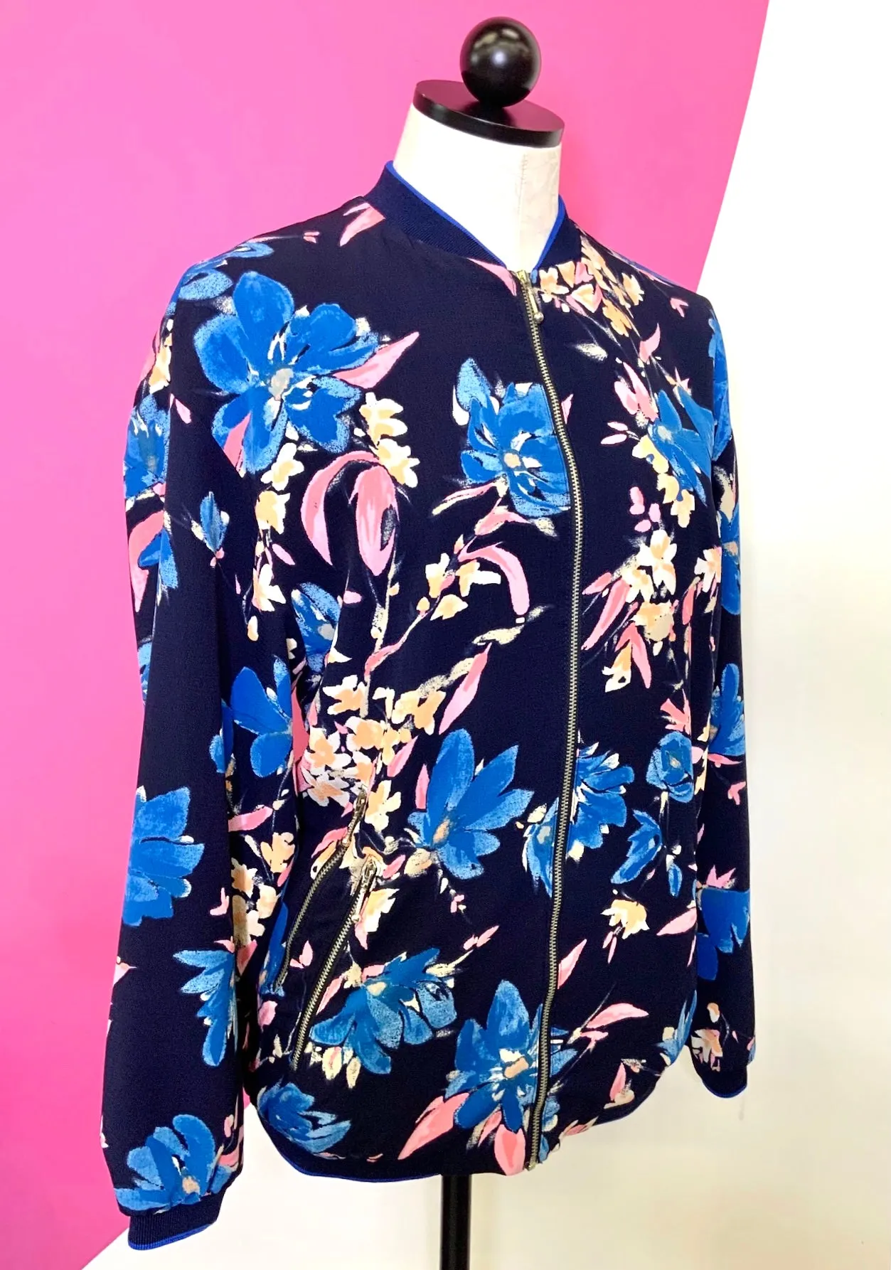 ZARA TRAFALUC FLORAL BOMBER - S/M